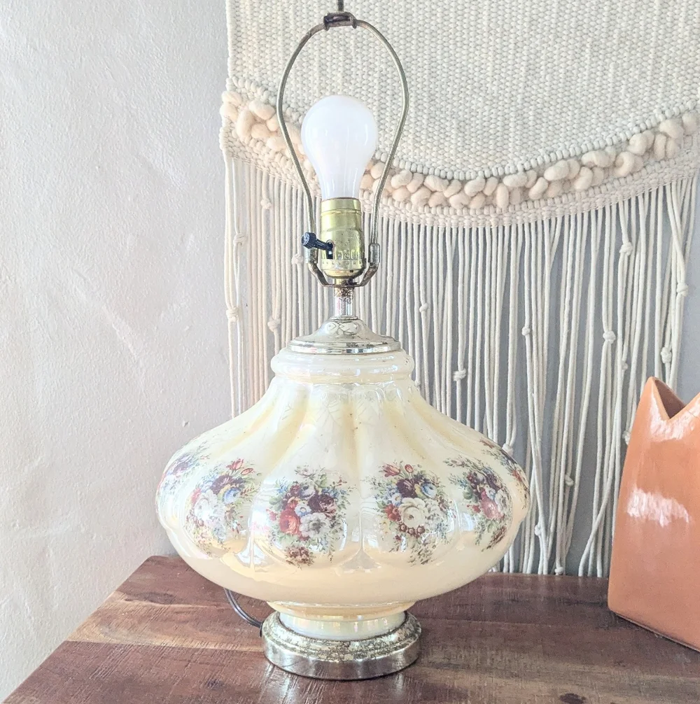 Vintage Leviton Falkenstein Bubble Glass Table Lamp MCM Hollywood Regency - Picture 2 of 5